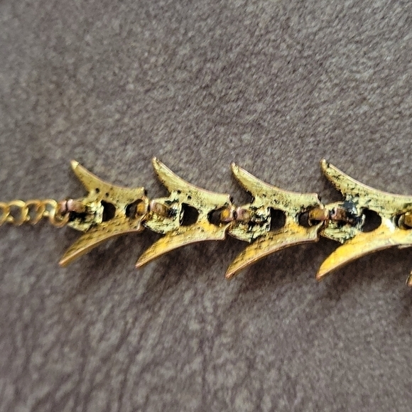 Antique Art Nouveau Crystal Fishtail Tennis Bracelet - Picture 10 of 11